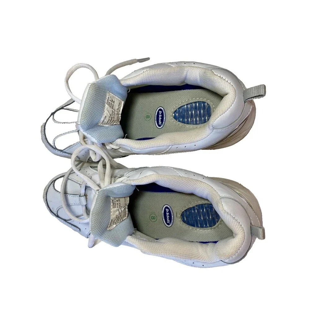 DR. SCHOLLs  Womens Shoes Sz 8 White Leather Lace Up Cushion Gel Walking - Picture 4 of 5